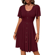 Fashion Casual Solid Color Holiday Dress